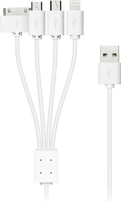 Obrázok produktu pre Xlayer kábel Octopus 4-v-1 multi-USB nabíjací kábel 0,38 m, biely
