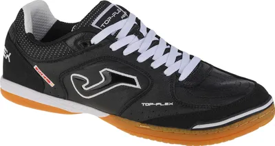 A single black Joma Top Flex football boot is shown from a side-angle on a white background.