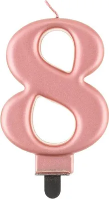 Produktbild von Kerze Zahl 8, Roségold, 8 cm, 1 Stk.