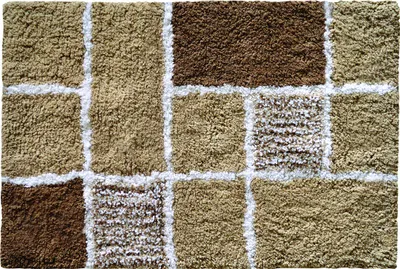 Produktbild von MSV Badteppich Badvorleger Mosaik Duschvorleger Hochflor Badematte 40x60 cm – Beige