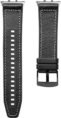 Obrázok produktu pre Pre Honor Watch 5 Vysokokvalitná prémiová kožená hybridná silikónová náhradná kapela na ruku Black
