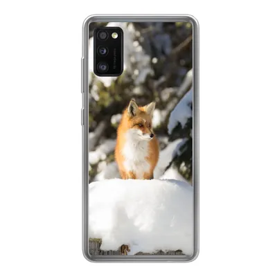 Produktbild von MuchoWow® Handyhülle Schutzhülle Hülle für Samsung Galaxy A41 Fuchs - Schnee - Baum Silikon Softcase Handy Hülle - Mobiltelefon