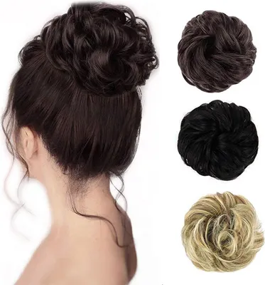 Immagine prodotto di Elastico per capelli con volume a fico, per creare facilmente un fico pieno ed elegante con una struttura forte (1+1 ), marrone - Disordinato