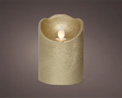 Obrázok produktu pre LED vlajúca sviečka vosková zlatá Ø7,5xH10cm