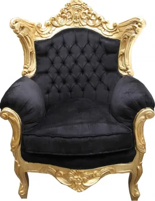 Produktbild von Casa Padrino Barock Sessel "Al Capone" Mod 2 Schwarz / Gold Möbel Antik Stil