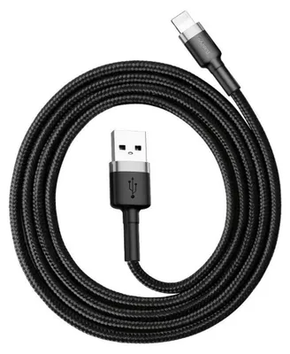 Zdjęcie produktu dla Baseus CALKLF-CG1, 2 m, USB A, Męska, Męska, Szary, Czarny, Prosty