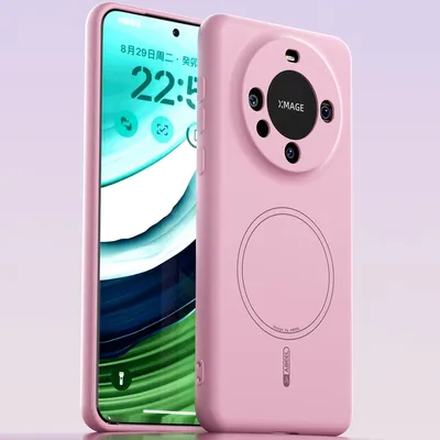 Produktbild von Magnetische Handyhülle für Huawei Mate 60, MagSafe kompatible, Flüssig Silikon Stoßfest Kratzfest Hülle Pink