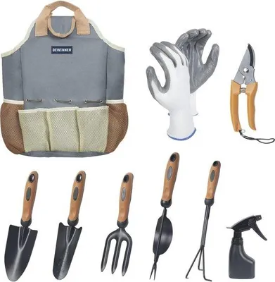 Immagine prodotto di Set di attrezzi da giardino in acciaio inossidabile per impieghi gravosi con borsa