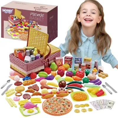 Zdjęcie produktu dla Woopie Kosz Piknikowy Owoce Warzywa Zestaw Fast Food Xxl 103 Szt.