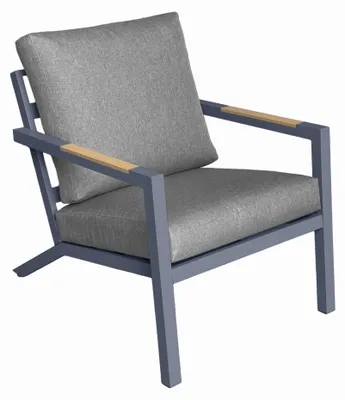 Produktbild von Bellogriardino | Gartenstuhl Misterioso - Grau - 70 Cm Breite - Bequeme Sitzfläche - Aluminium Gartenmöbel