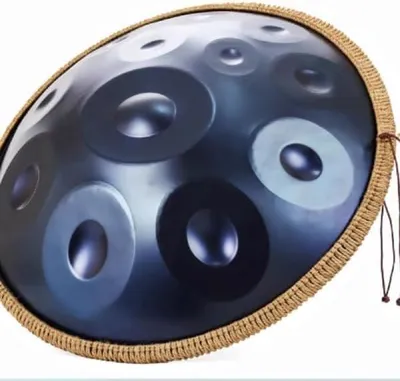 Produktbild von Handpan 22 Zoll 12 Töne D-Moll – Stahltonpuppe Meditationsinstrument Blau Matt
