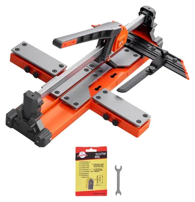 Produktbild von VEVOR 600 mm manueller Fliesenschneider, Federbelastetes Basis-Schneidewerkzeug mit verstellbarem Winkelanschlag, Wolframkarbid-Schneidrad, Präzisionsausrichtungsführung, für DIY-Profis, Keramik-, Boden- und Wandfliesen, 0.6 m