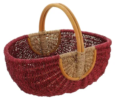 Produktbild von Einkaufskorb Rot Seegras & Rattan – Flechtkorb
