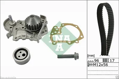 Image de Pompe à eau INA + kit de courroie de distribution pour Dacia Renault