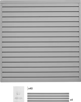 Obrázek produktu pro SucceBuy lamelový obklad, 1,2 x 1,2 m, PVC, šedý, garážová lamelová stěna s modulární konstrukcí