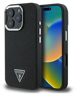 Image de Guess Etui Magsafe Triangle Grainé pour Iphone 16 Pro - Noir