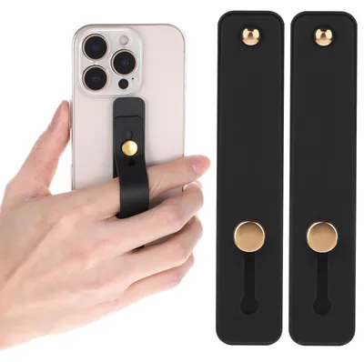Imagen del producto de 2 fundas para teléfono con correa, soporte de silicona para sujetar el teléfono móvil