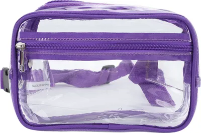 Image de Sac à bandoulière transparent, imperméable, grande capacité, bandoulière réglable, sac de poitrine et sac banane en PVC pour le sport et les voyages – Violet