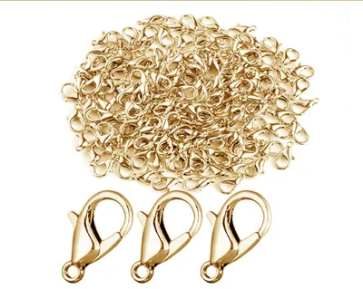 100 Karabinerhaken 12x6mm vergoldet DIY Basteln