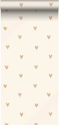 Produktbild von Sanders & Sanders Tapete Herzchen Beige und Gold - 935268 - 0,53 x 10,05 m