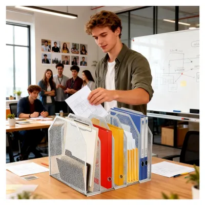 Produktbild von Datei-Organizer aus Metall – 12,99 Zoll (30,5 cm) aus Eisen verstellbar | Robuster Aufbewahrungsständer – langlebige Dokumententasche für Bürobücher, für Zuhause, Büro, Klassenzimmer, Organi