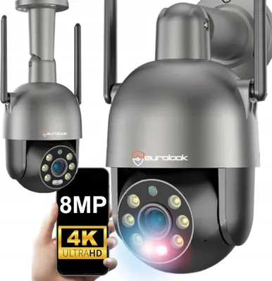 Zdjęcie produktu dla Zewnętrzna kamera IP Wi-Fi 8MP 4K, obracana, z funkcją wykrywania sylwetek, diodami IR i możliwością nagrywania