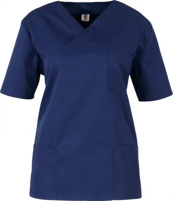 Produktbild von Kasack, Uni, Damenkasack, Herrenkasack, Schlupfkasack, Pflegekasack, bunt, leicht, Krankenhaus, Pflegedienst, Arztpraxis, 1/2-Arm, Gewebe sanfor,  EU, Farbe BEB:marine, Größe BEB:XXL