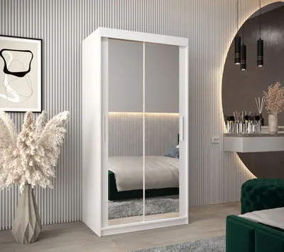Produktbild von Schwebetürenschrank mit einer Breite von 100 cm TIMEA 3 – Weiß