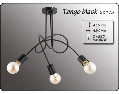 Produktbild von Deckenleuchte Alfa Tango Black 3Xe27