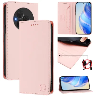 Produktbild von Lederhülle für TCL NxtPaper 60 Ultra Hülle Flip Brieftasche Kartenfächern Ständer Schutzhülle Pink