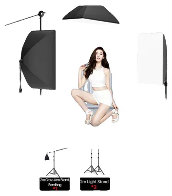 Image de Kit d'éclairage pour la photographie, trépied d'éclairage réglable, compatible avec de nombreux types de lampes, 3 ampoules NE