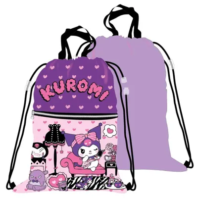 Zdjęcie produktu dla Torba sportowa Hello Kitty Kuromi Deluxe, worek gimnastyczny 45 cm