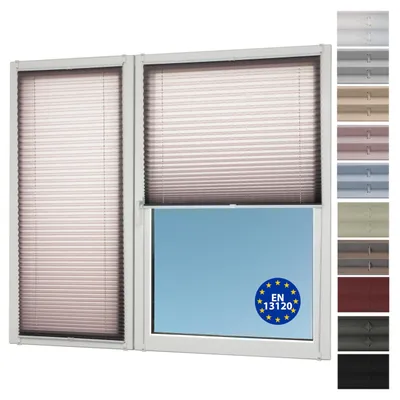 Produktbild von Sunlusso Plissee Klemmfix ohne Bohren – Faltrollo blickdicht & lichtdurchlässig, Sichtschutz für Fenster – 80 x 140 cm, Silbergrau