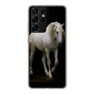 Produktbild von MuchoWow® Handyhülle Schutzhülle Hülle für Samsung Galaxy S21 Ultra Pferde - Nutztiere - Schwarz Silikon Softcase Handy Hülle - Mobiltelefon