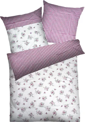 Produktbild von Dyckhoff Weichfrottier Bettwäsche 'Vera' Beere 135/200 + 80/80 cm