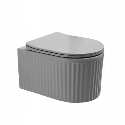 Produktbild von Wand WC Wandhängetoilette Toilettensitz Toilettenschüssel Grau