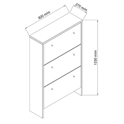 Produktbild von Massivholz Schuhschrank 3 Klappen Buche massiv CUENCA-137