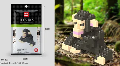 Obrázek produktu pro Stavebnice figurky šimpanze, model LNO Micro-Bricks
