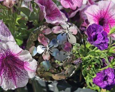 Produktbild von Dekokugel Flower 10 cm Edelstahl matt gebürstet Dekorationskugel