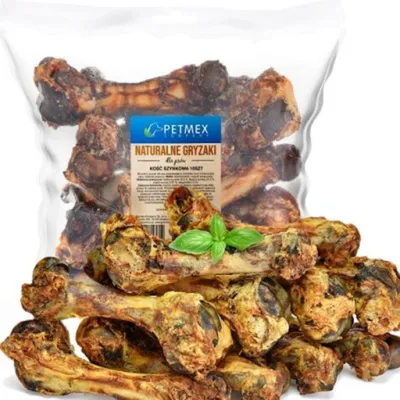 Produktbild von Natürlicher Hunde-Kauartikel Petmex Getrockneter Schinken-Schweineknochen 10 Stück.