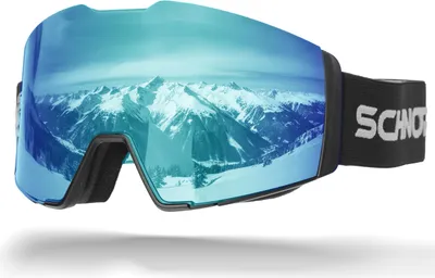 Produktbild von Schnorr Skibrille Edge | Full REVO Blau verspiegelt, Anti-Fog, UV400, 45 mm Band