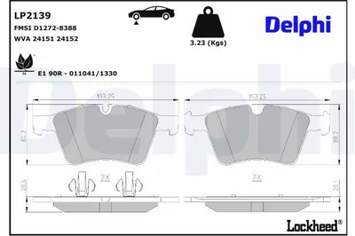 Produktbild von DELPHI Bremsbeläge Satz Vorne Bremsklötze passend für MERCEDES-BENZ M-Klasse (W164) LP2139