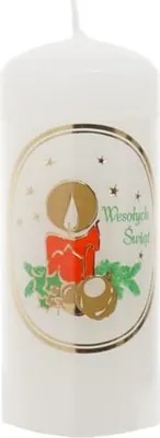 Immagine prodotto di Candela natalizia per la tavola di Natale con la scritta Merry Christmas, piccola