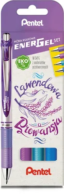 Immagine prodotto di Pentel Zestaw piór kulkowych EnerGel BL77 lawendowa Prowansja 4 szt.
