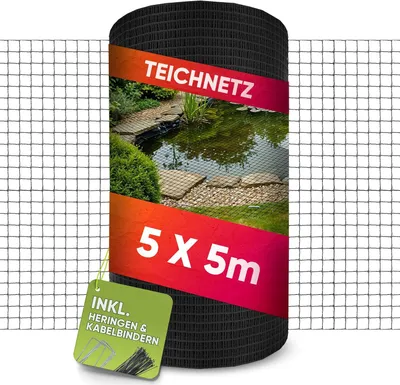 Productafbeelding van Vijvernet - fijnmazig vogelbeschermingsnet - 5 x 5 m - maaswijdte 18 x 18 mm - uv-bestendig
