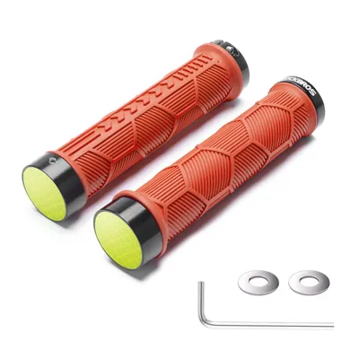 Produktbild von ROCKBROS Fahrrad Lenkergriffe Gummi Lenkergriffe Fahrrad rutschfeste Ergonomische Fahrrad Griffe Aluminium Lock-On Design mit Reflektierend