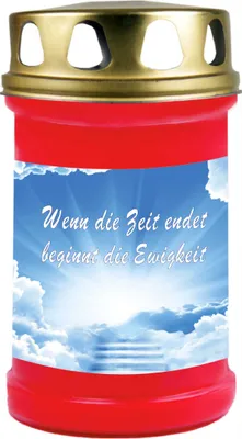Produktbild von Grabkerze Rot, Brenndauer: 48 Stunden, Motiv: Treppe