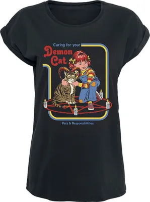 Produktbild von Steven Rhodes T-Shirt Damen Demon Cat schwarz M