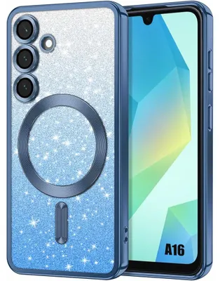 Image de Coque pour Samsung Galaxy A16 4G/5G, Protection Paillette Cercle Magnétique Antichoc Film Caméra - Bleu