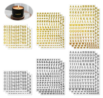 18 Buchstabenaufkleber, Gold & Silber, für Nagelkunst, Scrapbooking, DIY
